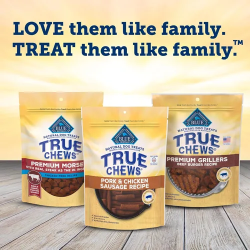 Miniatura 9 de Blue Buffalo True Chews - Golosinas para perros, hechas en los Estados Unidos con ingredientes naturales, receta de salchicha de cerdo y pollo