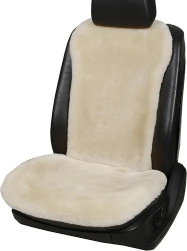 Dotesy - 2 paquetes de fundas de asiento delantero de coche de piel de oveja australiana auténtica, protector de asiento de coche de lana natural,