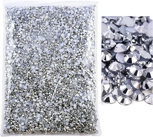 Miniatura 24 de 50000 piezas de diamantes de imitación con parte posterior plana, resina sin termoadhesión, gran cantidad al por mayor para manualidades, bricolaje