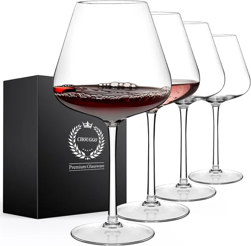 Miniatura 8 de Chouggo Juego de 2 copas de vino supergrandes de 28 onzas, cristal soplado a mano para vino tinto o vino blanco Burgundy, hechas a mano por
