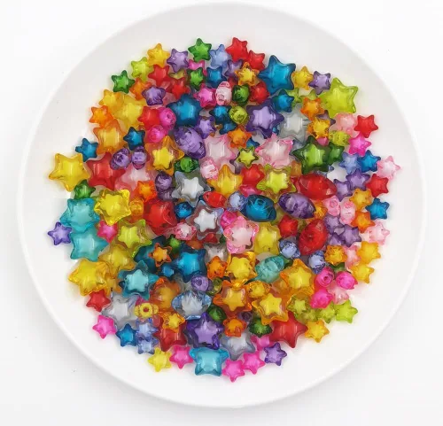 Miniatura 2 de INSPIRELLE 250 Piezas Cuentas de Acrílico en Forma de Estrella 2 Tamaños Cuentas en Cuenta para Hacer Joyería Artesanal