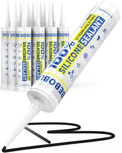 Miniatura 8 de Calafateo y sellador de silicona gris, sellador de silicona 100% impermeable, a prueba de contracción y grietas, calafateo de silicona para cocina