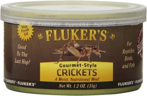Comida enlatada Gourmet de Fluker's para Reptiles, Peces, Aves y Animales Pequeños, Grillos, 1.2 oz