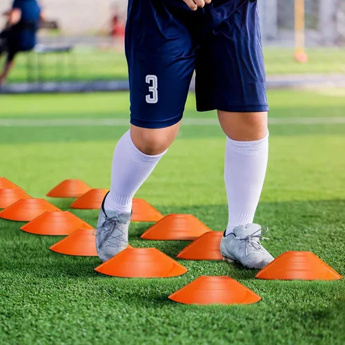 Miniatura 5 de Vinsot 108 Pack Plastic Traffic Cones Set 48 Pack Agility Field Marker Soccer Cones 60 Pack Disc Training Cones with 3 Portable Bags for Skating