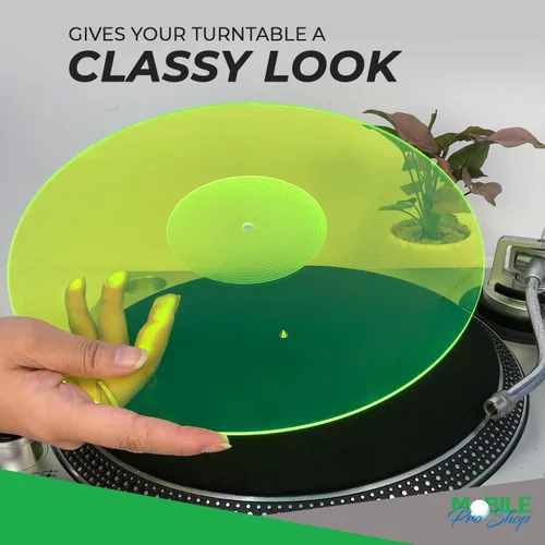 Miniatura 3 de Alfombrilla de acrílico para tocadiscos - Plato deslizante de vinilo para tocadiscos de 12 pulgadas - Reduce el ruido y mejora la calidad del sonido