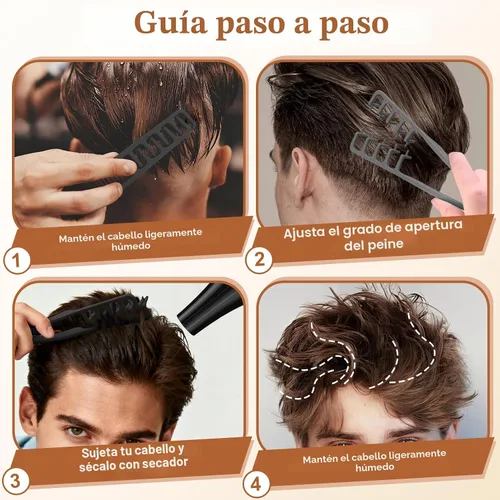 Miniatura 6 de Peine de textura de 2 piezas, peine voluminoso de dientes anchos, herramienta de volumen de raíces de máxima elevación, juego de doble propósito