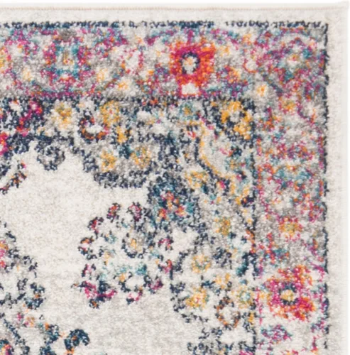 Miniatura 8 de SAFAVIEH Evoke Collection EVK250A - Alfombra de pasillo, 2 pies 2 pulgadas x 7 pies, color crema y fucsia, diseño oriental Shabby chic, no desprende