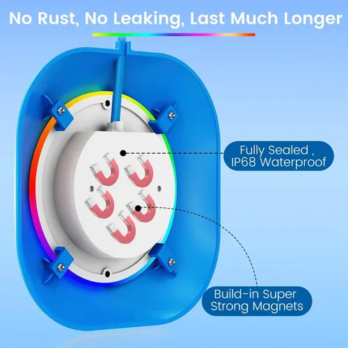 Miniatura 4 de LyLmLe Luces LED para piscina sobre el suelo con control de aplicación, luces subacuáticas magnéticas RGB inteligentes de 20 W con temporizador, 800