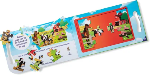 Miniatura 3 de Melissa & Doug Juego de rompecabezas magnéticos para llevar - En la granja (2 x 15 piezas) Juguete de actividad de viaje para preescolares y niños