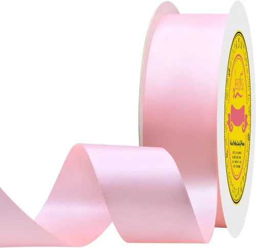 Miniatura 118 de Cinta de satén blanca antigua de doble cara de 1-1/2 pulgadas x 50 yardas, cinta de poliéster para envolver regalos, día de San Valentín, bodas
