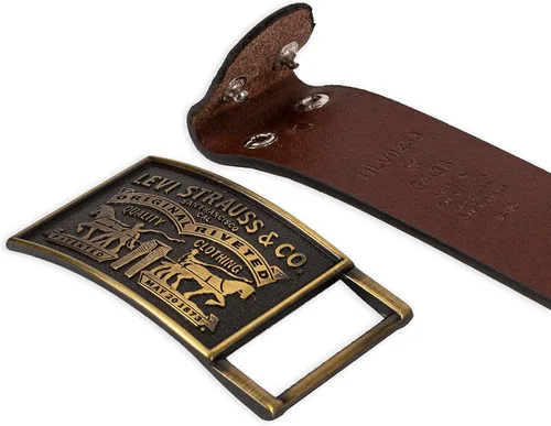 Miniatura 6 de Levis Cinturón de cuero para hombre con hebilla de placa Negro