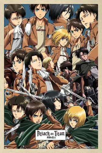 Miniatura 7 de Trends International Attack on Titan - Póster de pared, 22.375 x 34 pulgadas, póster y paquete de montaje Versión con marco negro