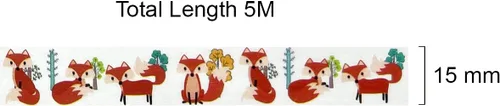 Miniatura 4 de allydrew Cinta adhesiva Washi, 0.591 in x 5M, zorro y floral