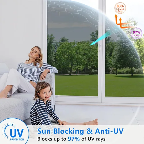 Miniatura 2 de ConCus-T Película unidireccional para ventana, tintado de bloqueo solar, película de privacidad para ventana, película solar anti-UV, película