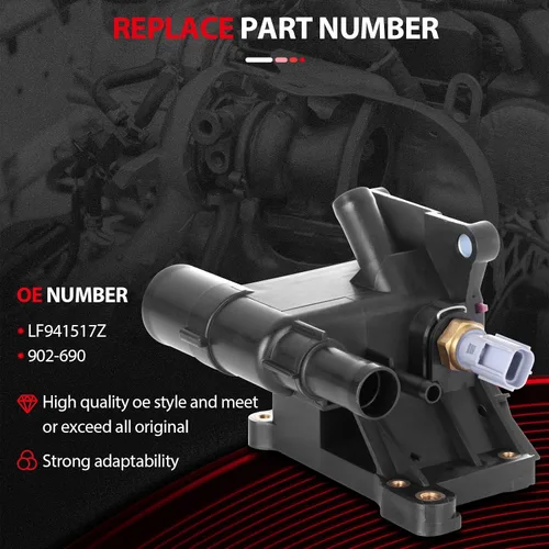 Miniatura 4 de cciyu LF941517Z - Kit de carcasa de termostato de refrigerante de motor para Mazda 3 2006-2013, para Mazda 5 2008-2010 2012-2013, para Mazda 6
