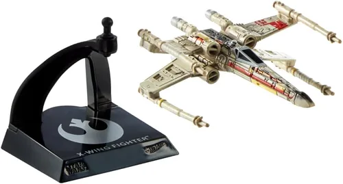 Miniatura 5 de Hot Wheels Star Wars Starships Select Premium Diecast X-Wing Fighter (Red Three) Variante de persecución de daño de batalla