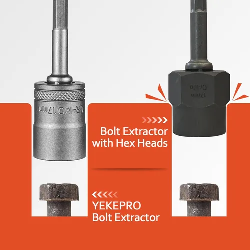 Miniatura 2 de Juego de extractor de pernos, 21 piezas de 3/8 de pulgada y 1/4 de pulgada y herramienta de extracción de tuercas, enchufe de fácil giro