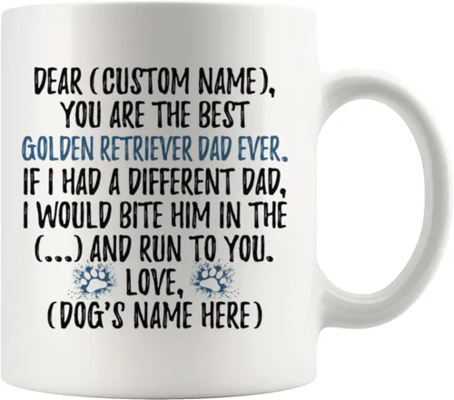 Golden Retriever Dads, Golden Retrievers para hombres, taza Golden Retriever, regalo para papá Golden Retriever (11 onzas)