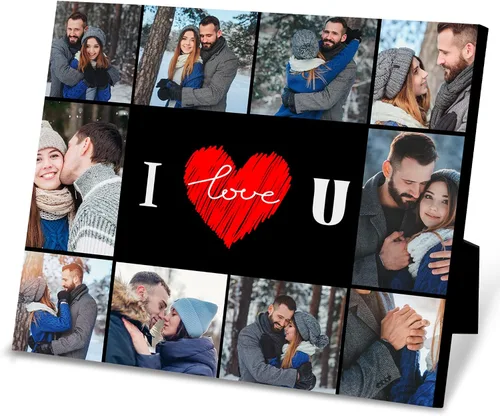 Miniatura 6 de Marcos de fotos personalizados con texto en inglés "I Love You" para parejas, regalos de boda personalizados para parejas, regalos de cumpleaños