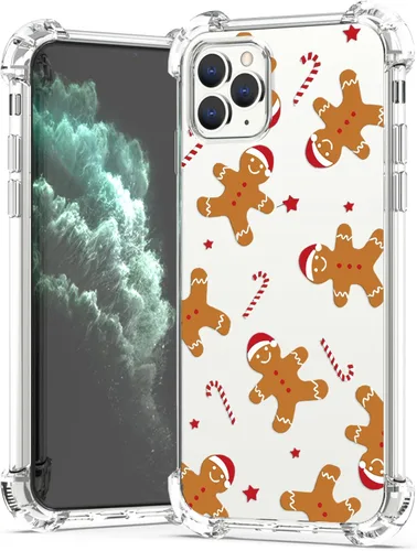 Miniatura 16 de Funda de Navidad para iPhone XR, diseño impreso de hombre de jengibre, transparente, suave, a prueba de golpes, funda protectora de TPU a prueba