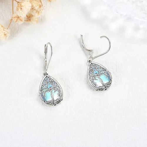 Miniatura 2 de ONEFINITY Aretes colgantes de plata de ley con el árbol de la vida para mujeres y niñas, regalos de Navidad