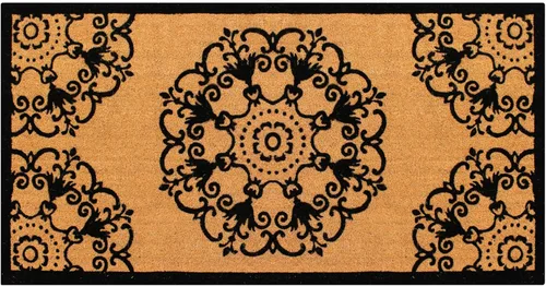 Miniatura 16 de A1HC - Felpudo de fibra de coco natural para entrada exterior, tratado antidesprendimiento, resistente, perfil delgado, fácil de limpiar y Negro