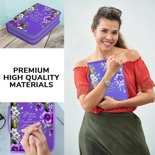 Miniatura 6 de DEHITE Funda para la Biblia para mujer, fundas de tela prémium para la Biblia para niñas, bolsa de transporte para mujer, ranuras para bolígrafos