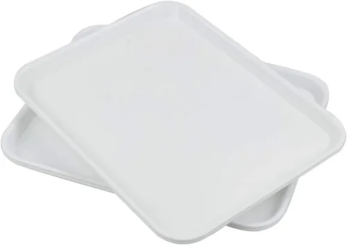 Miniatura 9 de Bandejas de plástico de comida rápida, bandejas de cafetería, paquete de 4 bandejas para servir (negro)