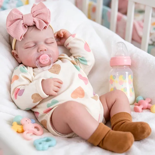 Miniatura 13 de Milidool Muñecas de Bebé Renacidas Realistas - Muñecas de Bebé Recién Nacida Realistas Posicionables de 18 Pulgadas, Cuerpo de Tela Suave Muñeca