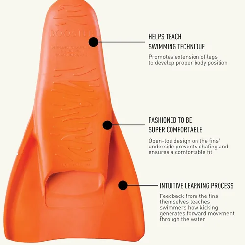 Miniatura 4 de FINIS Booster Swim Fins for Kids - Floating Rubber Fins - Teaches Kick Technique - Open-Toe Design - Comfortable Fit