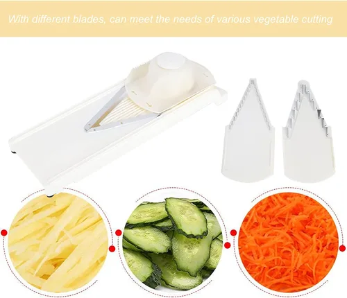 Miniatura 4 de Cortador de mandolina para cocina, picador de verduras ajustable, frutas, rallador de queso, rebanador de papas fritas, rebanador de alimentos