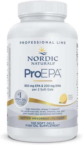 Nordic Naturals ProEPA, Limón - 120 geles blandos - 1210 mg Omega-3 - Fórmula EPA de alta intensidad para un estado de ánimo saludable, salud