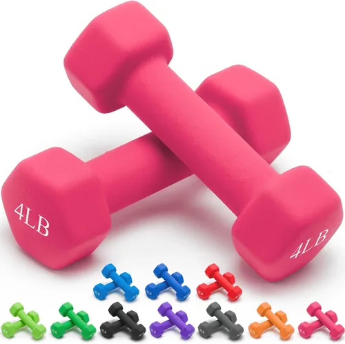 Miniatura 41 de Portzon Mancuernas de neopreno con agarre antideslizante para ejercicio de entrenamiento corporal total y tonificación muscular, compatible con 2