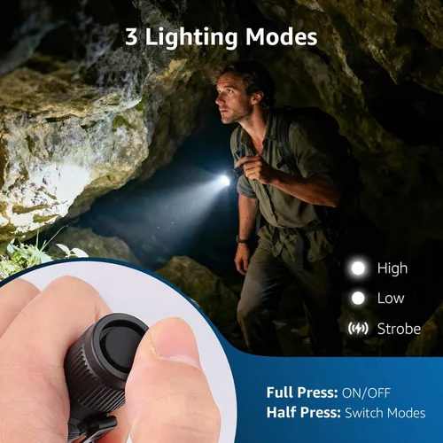Miniatura 3 de Lepro LED Mini Flashlight High Lumens with Clip, Waterproof, Energy Saving, Portable for Outdoor, Emergency, AA Batteries Included, Tactical &