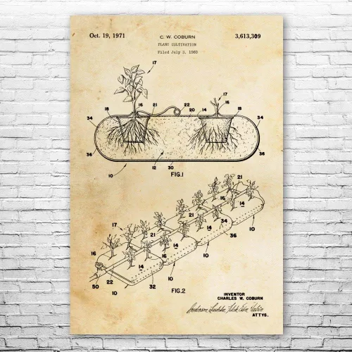 Miniatura 3 de Patente Tierra hidropónico plantador impresión de póster de invernadero, jardín regalo, cultivar arte de casa, regalo para cultivar, arte