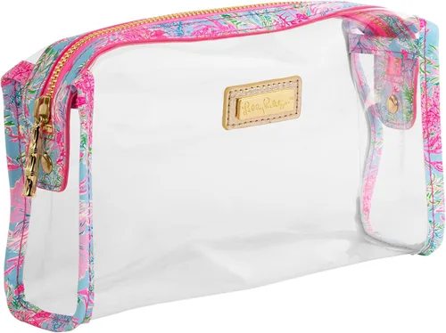 Miniatura 5 de Lilly Pulitzer Bolsa transparente con cremallera, bonito estuche para adultos, neceser de viaje, bolsa pequeña para suministros, maquillaje