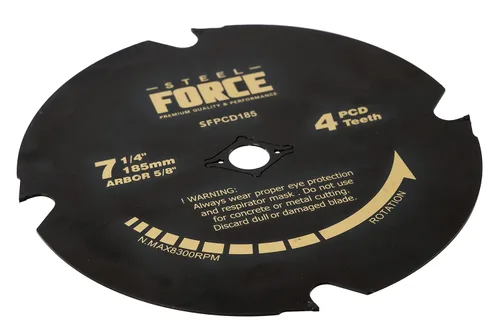Miniatura 2 de Steel Force CRPCD185 7-1/4 "4 dientes policristalino diamante con punta PCD Hardie Blade para el cemento de la fibra y el suelo laminado