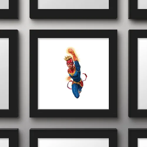 Miniatura 3 de Trends International Gallery Pops Marvel Comics Avengers - Póster de pared de Capitana Marvel, 12 x 12 pulgadas, versión enmarcada en negro