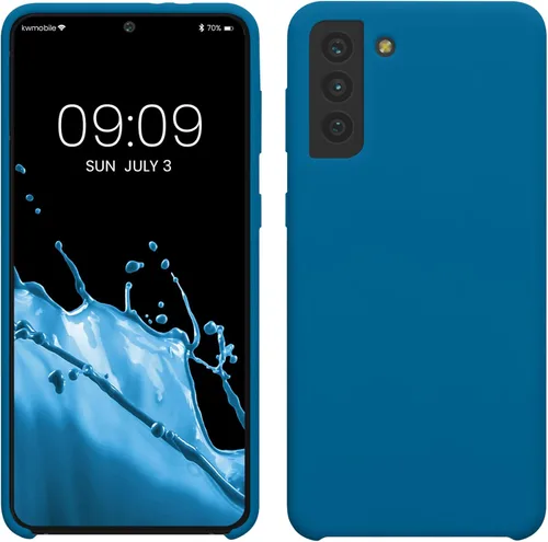 Miniatura 180 de kwmobile Funda compatible con Samsung Galaxy S22 - Funda de silicona TPU con acabado suave - Blue Reef