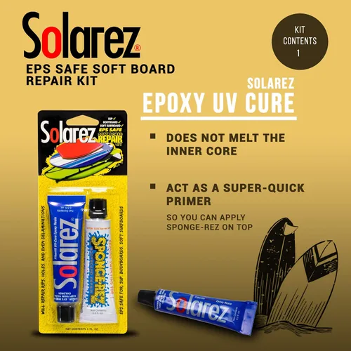 Miniatura 7 de SOLAREZ Kit de reparación de tablas suaves de curado UV EPS-Safe ~ Espuma de poliestireno y tablas de surf construidas con núcleo EPS