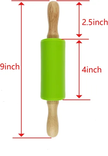 Miniatura 2 de Paquete de 6 rodillos pequeños para niños, rodillos para niños para la cocina del hogar (6 colores) (9 pulgadas)