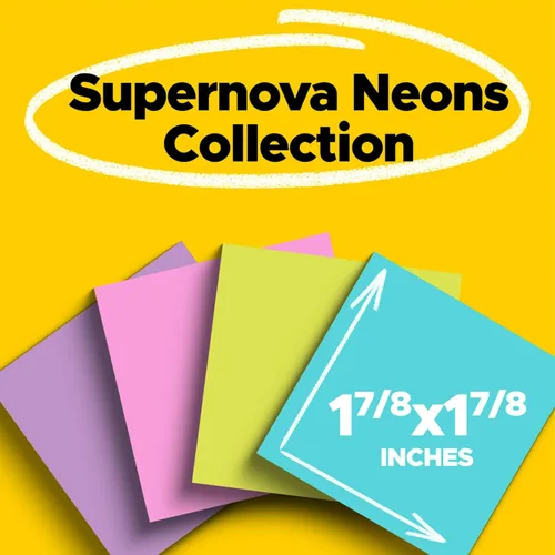 Miniatura 2 de Notas adhesivas Post-it Super Sticky, 8 blocs de notas adhesivas, 4.76 x 4.76 cm, Útiles escolares, Productos de oficina, 2 veces el poder