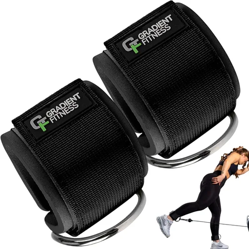 Miniatura 11 de Gradient Fitness Correas de tobillo (paquete de 2) Correa de tobillo para máquina de cable, bandas de tobillo para entrenamiento, correa