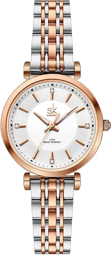 Miniatura 8 de SHENGKE SK Classic - Reloj de vestir para mujer, correa de acero inoxidable sólido
