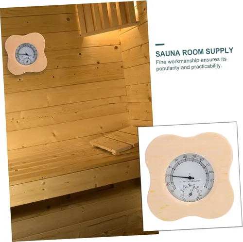 Miniatura 3 de Gadpiparty Wooden Hygrometer and Thermometer for Sauna Room, Multi-Functional Humidity Temperature Meter, Sauna Equipment Accessory with Precise