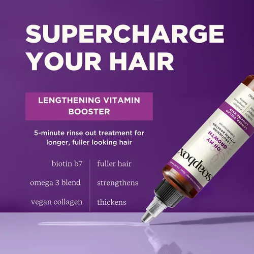 Miniatura 3 de Soapbox Oh My Growth, Tratamiento de refuerzo de vitamina alargadora para el cabello, deja el cabello más grueso, más lleno, más fuerte y saludable