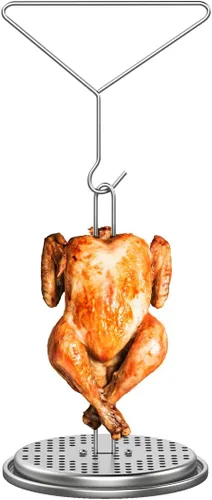 Kit de soporte para freidora de pavo SafBbcue Soporte vertical para asar pollo con estante para pollo Asador con soporte para pavo Kit de accesorios