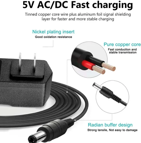 Miniatura 4 de Adaptador de cable de alimentación de 5 V CA compatible con Philips, Skylight, HP, Aluratek, BSIMB Smart Digital Picture Frame Cámaras Cable