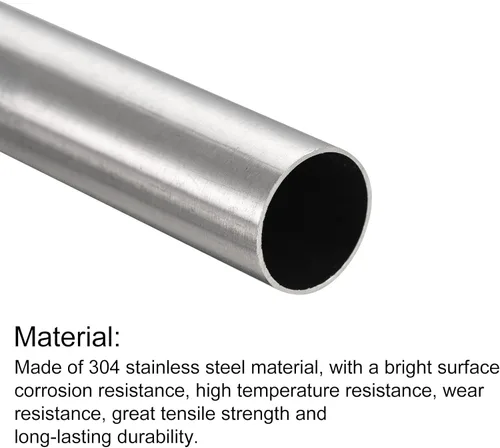 Miniatura 25 de uxcell Tubo de acero inoxidable 304, diámetro exterior de 34 mm x 1,5 mm de espesor de pared, 300 mm de longitud de tubería metálica para maquinaria