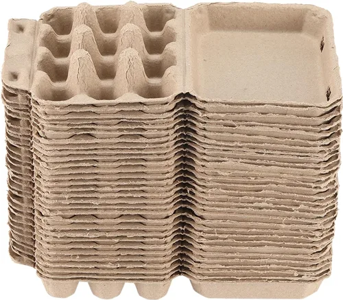 Miniatura 5 de LayHyand 30 cajas de huevos de codorniz, caja de docena de huevos, contenedor de papel de pulpa de color natural en blanco de 3 x 4 pulgadas